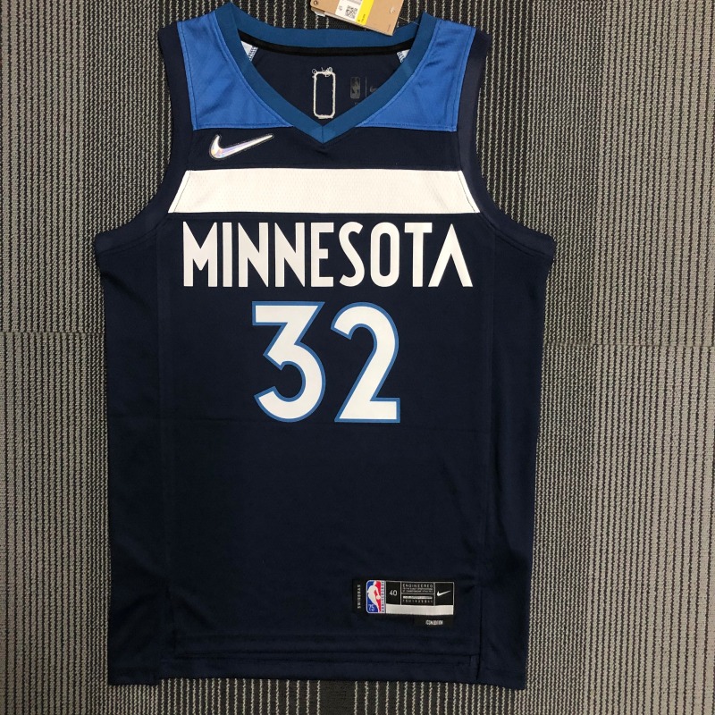 75th Anniversary Minnesota Timberwolves Navy Blue 32 Towns