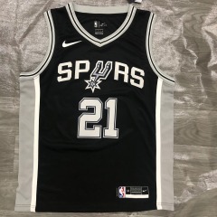 San Antonio Spurs Black No. 21 Duncan