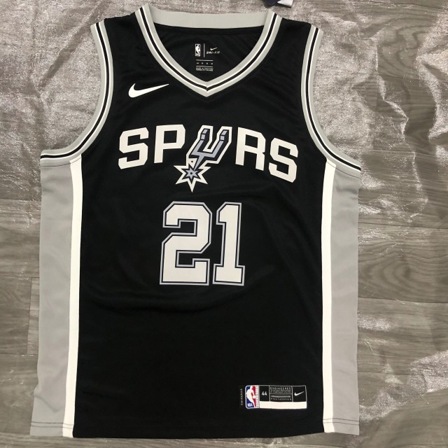 San Antonio Spurs Black No. 21 Duncan