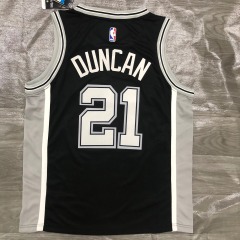 San Antonio Spurs Black No. 21 Duncan