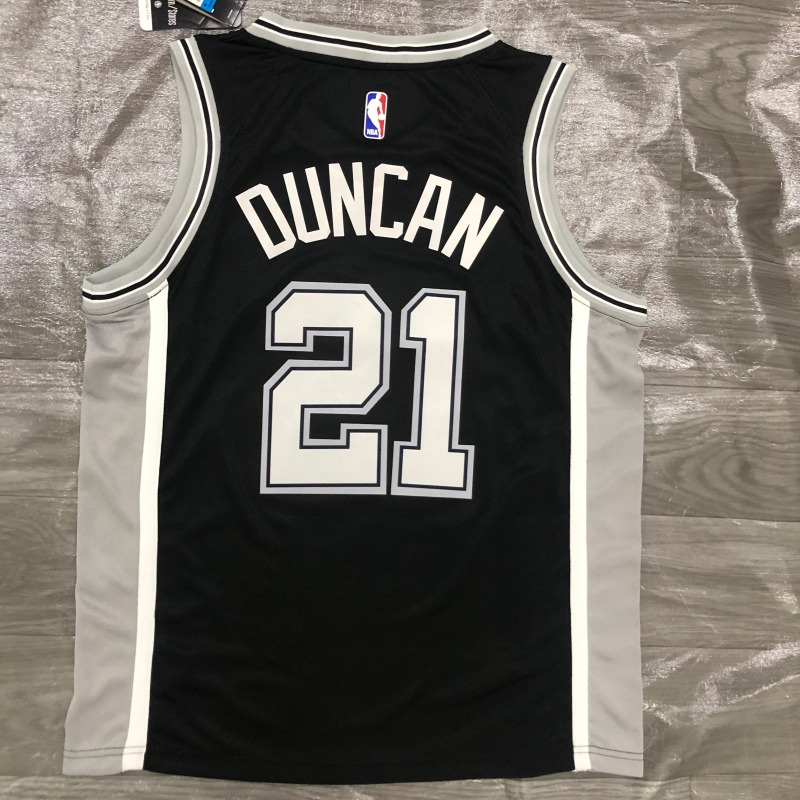 San Antonio Spurs Black No. 21 Duncan