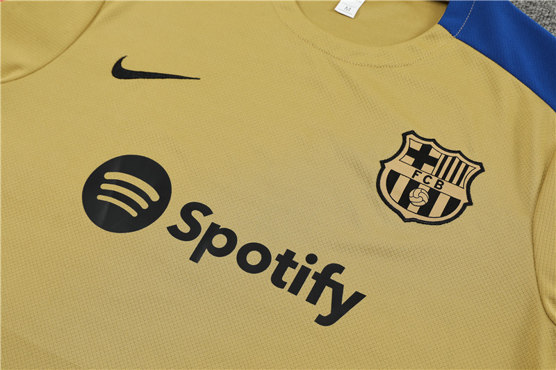 2024-25 Short Sleeve Training Wear Barcelona gold