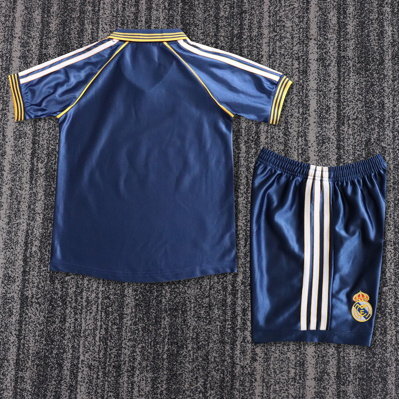 1998-00 Real Madrid Second away game Retro Kids Soccer Jersey