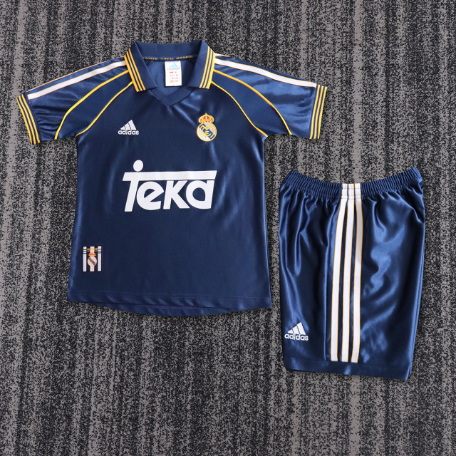 1998-00 Real Madrid Second away game Retro Kids Soccer Jersey