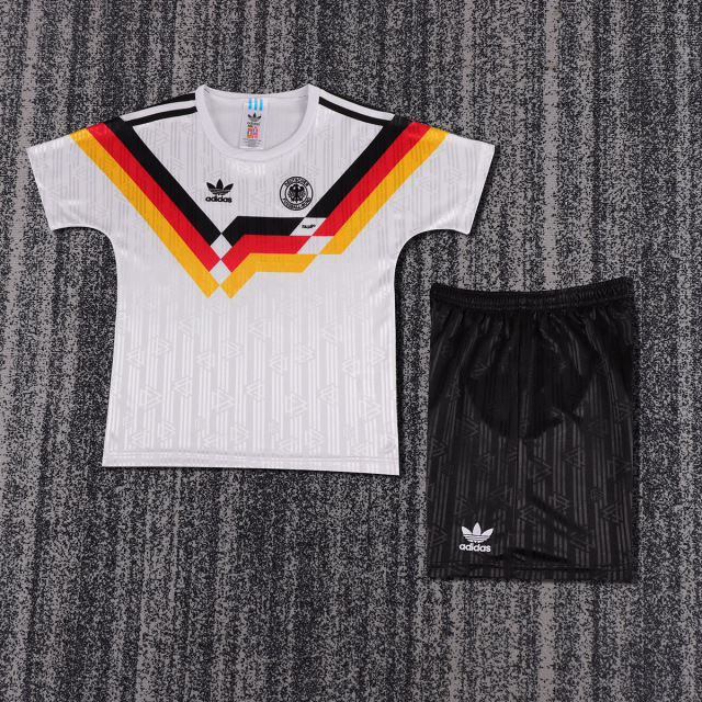 1990 Germany Away  KIDS Retro Football jersey