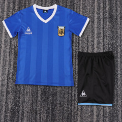1986 Argentina Away kids Retro Football Jersey