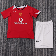 2005-06 Manchester United Home KIDS retro Football jersey  Ronaldo ROONEY v.NISTELROOY GIGGS KEANE