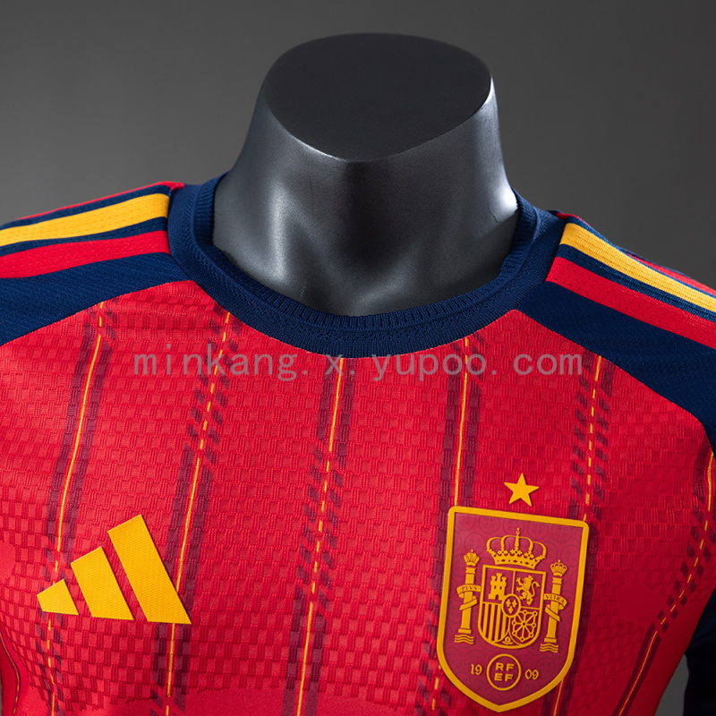 2026 World Cup Spain Home Long-Sleeve Player Version Jerseys S-4XL