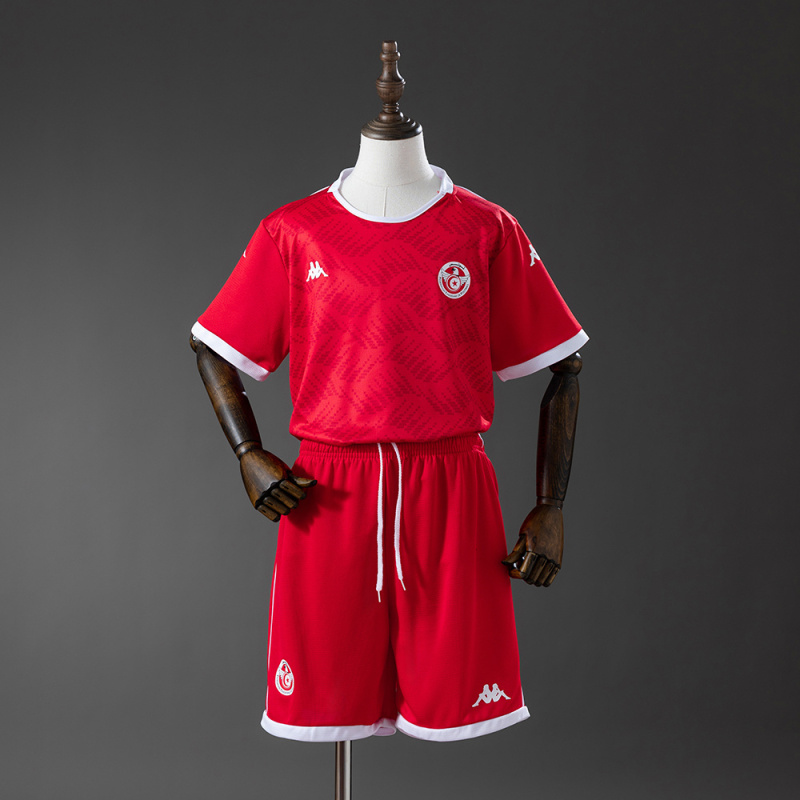 2026 World Cup Tunisia  Home Kids Kit Jersey Size 16-28