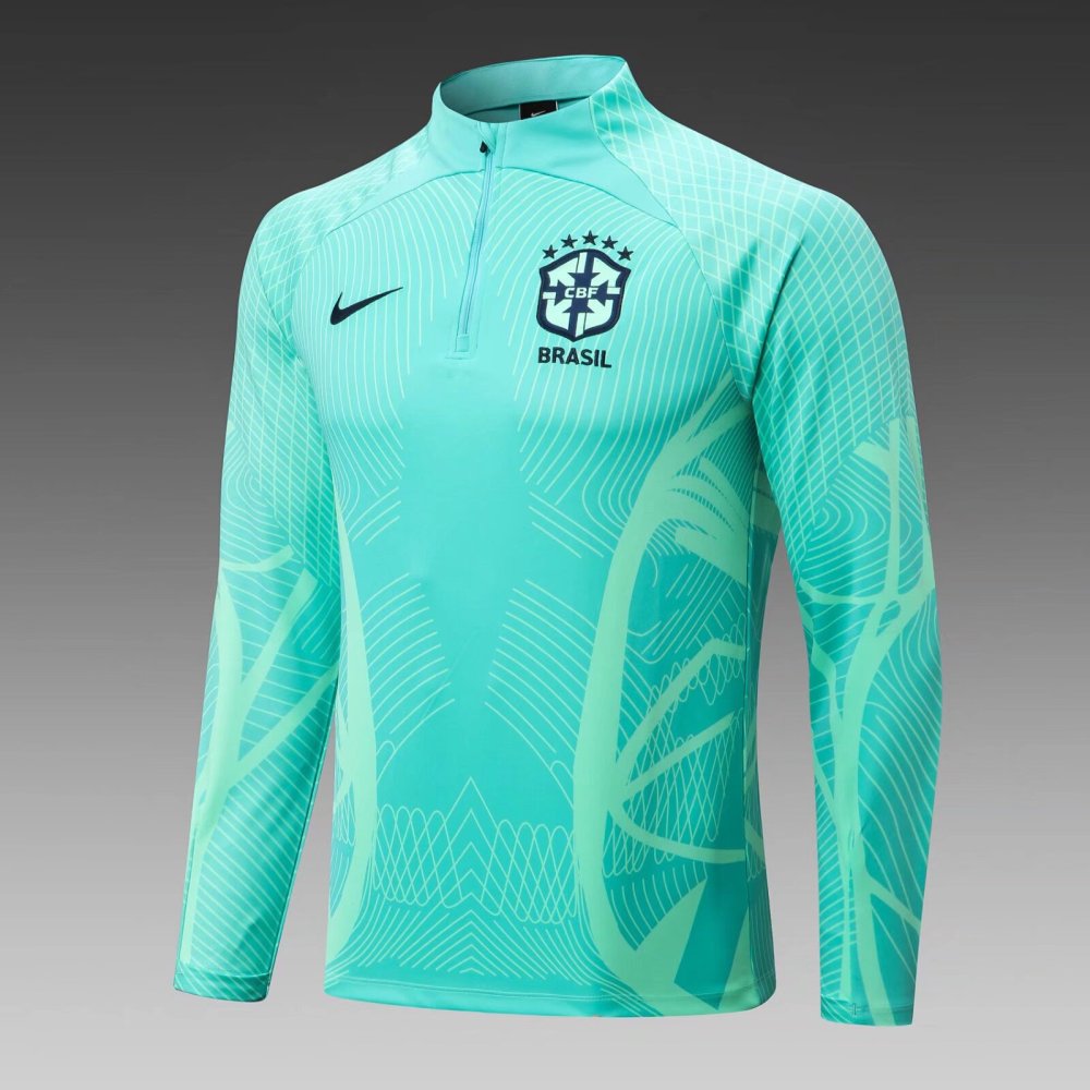 2022/2023 Brazilian half-pull training suit blue suit 1:1 Thai quality suit