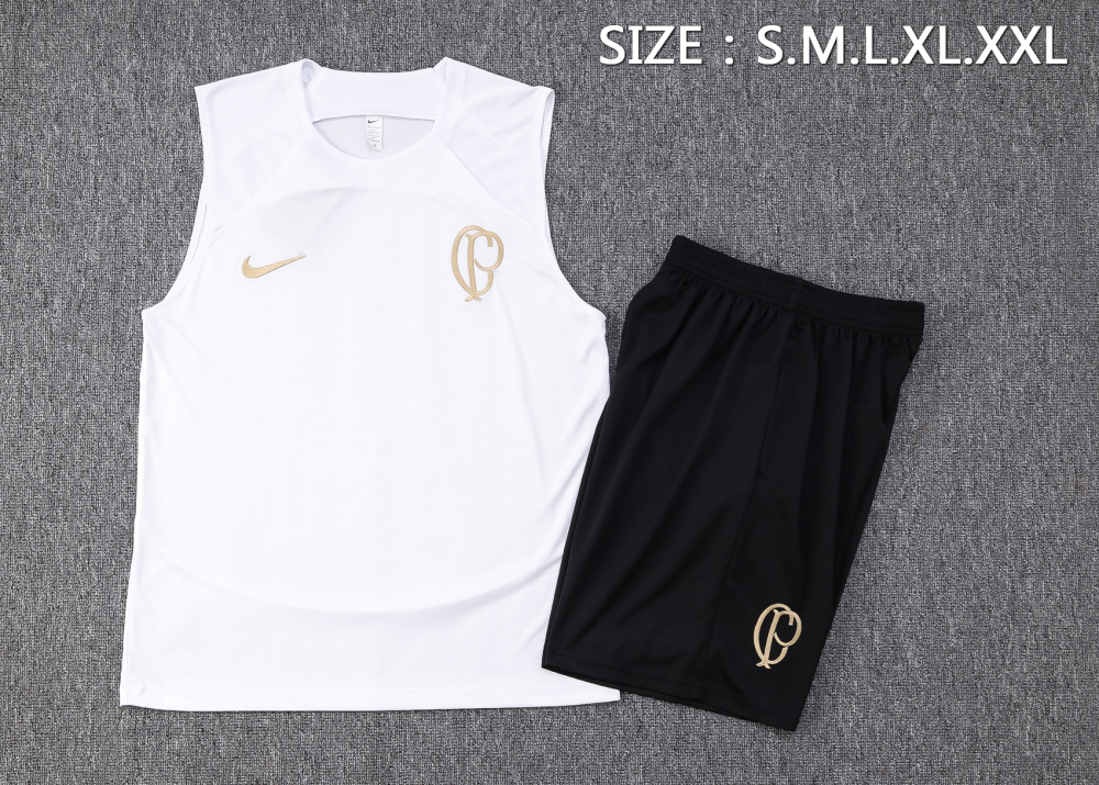 23-24 Corinthians white training vest set suit