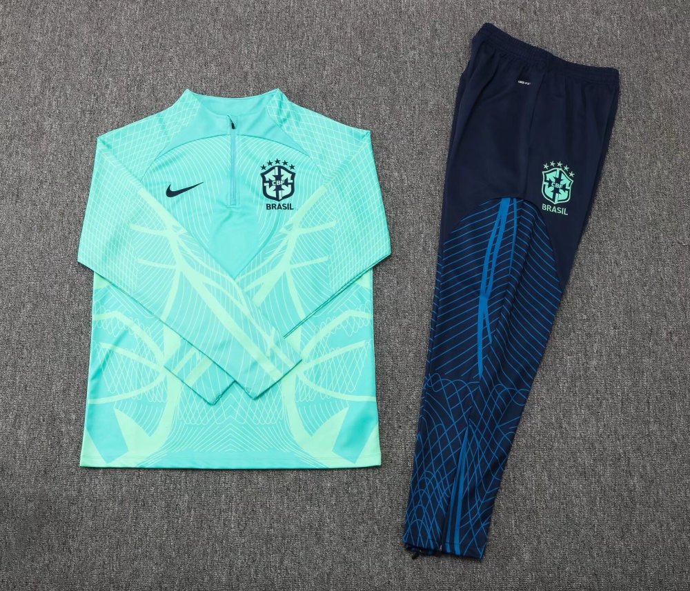 2022/2023 Brazilian half-pull training suit blue suit 1:1 Thai quality suit