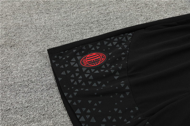 23-24 AC Milan black training short-sleeved suit