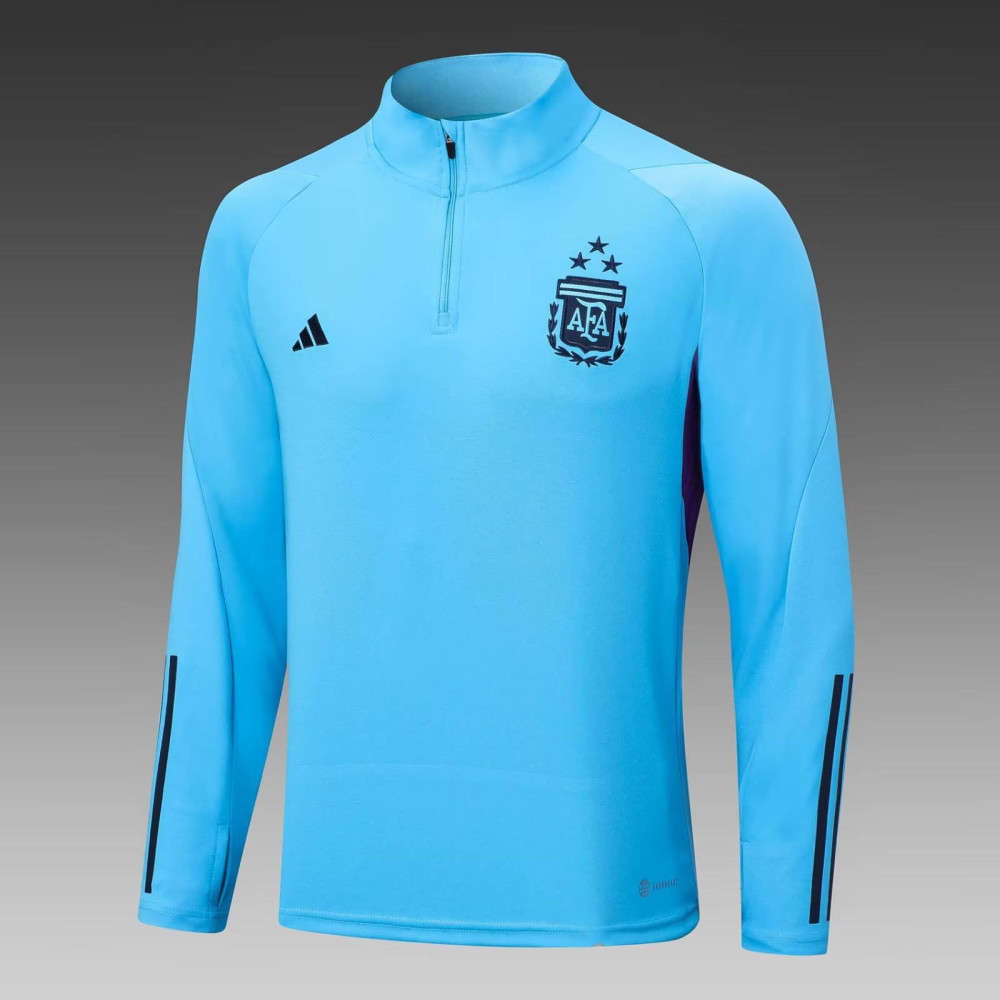 2022/2023 Argentina Half-Pull Training Suit Blue Jersey Set