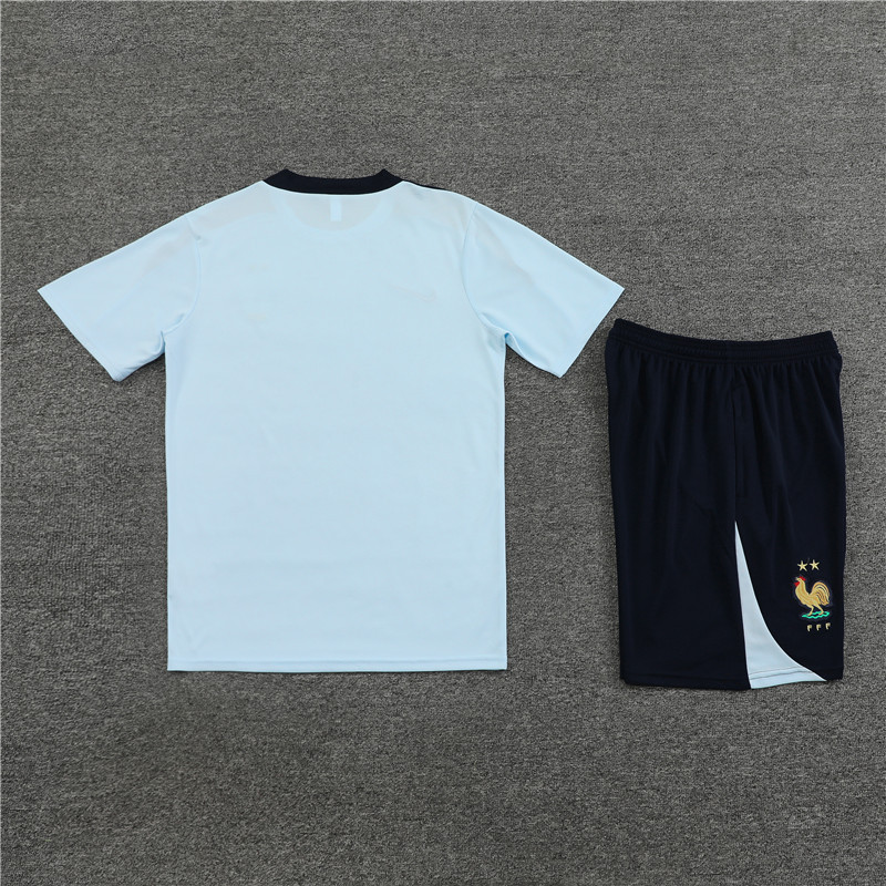 24-25 short-sleeved training clothes French light blue