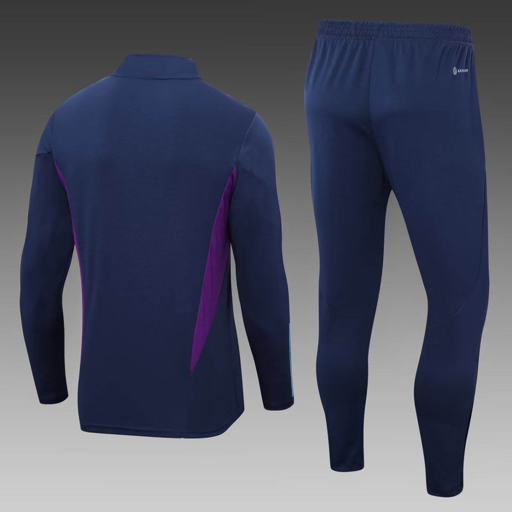 2022/2023 Argentina Half-Pull Training Suit Royal Blue Jersey Set