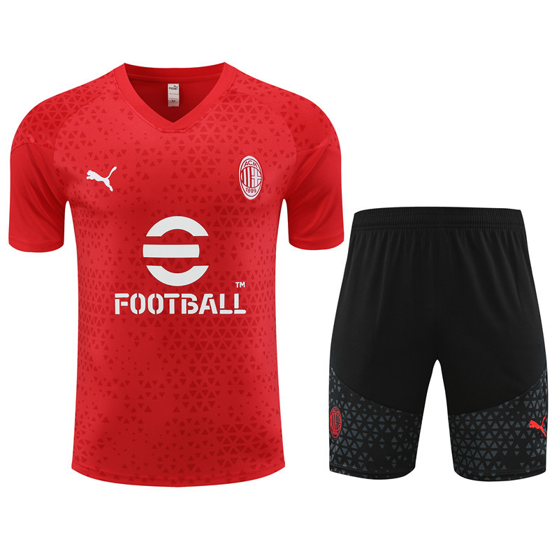 23-24 AC Milan red training short sleeves