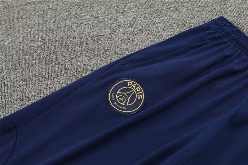 2023/2024 Psg Paris Saint-Germain Half-Pull Training Suit Navy blue Set
