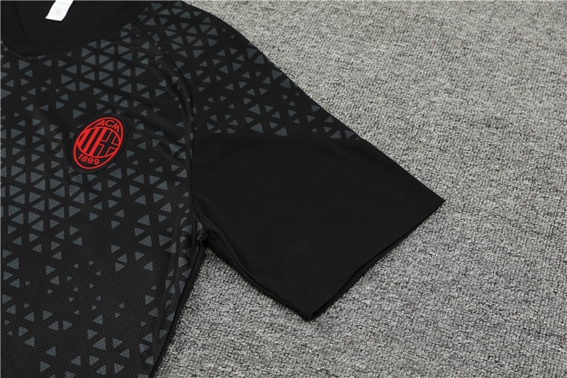 23-24 AC Milan black training short-sleeved suit