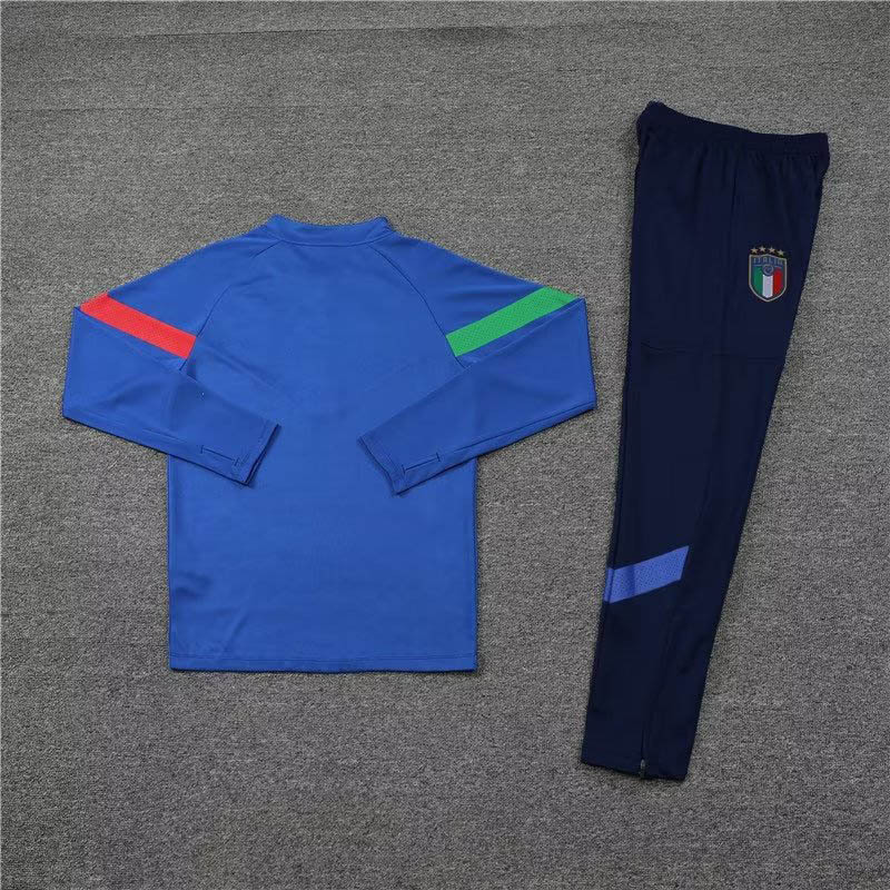 2022/2023 Italy Half-Pull Training Suit Blue Soccer Shirt Set