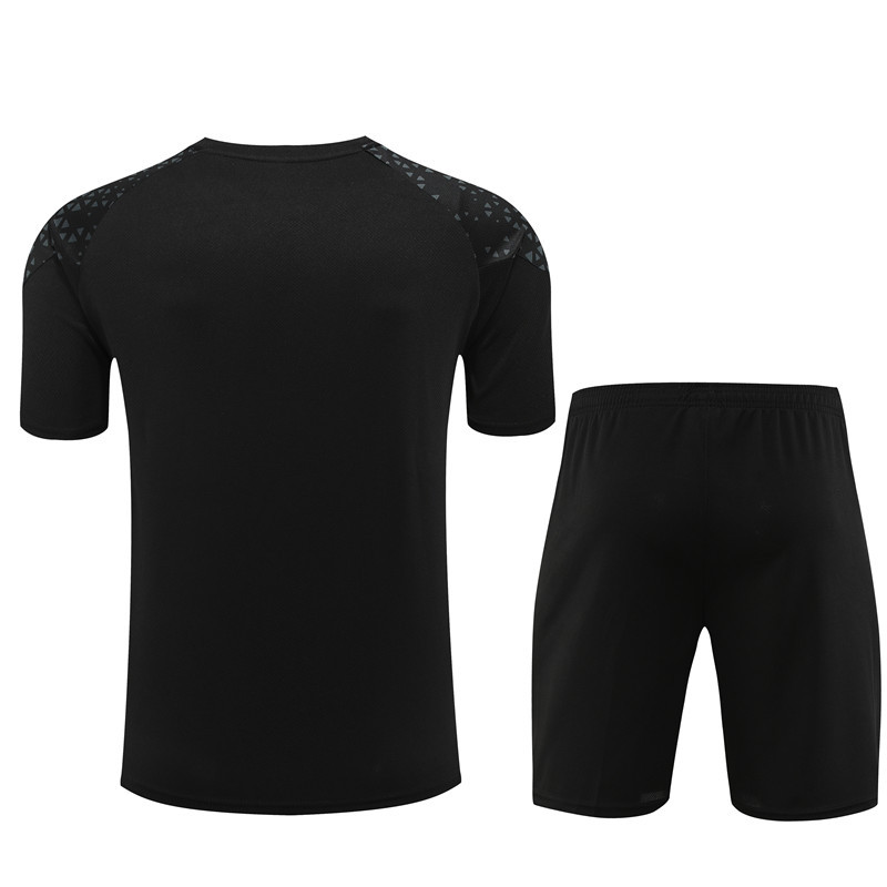 23-24 AC Milan black training short-sleeved suit