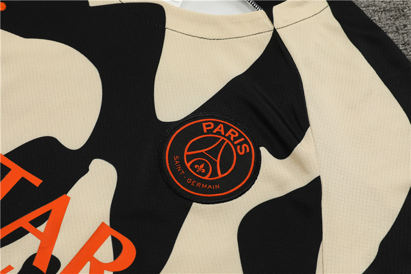 23-24-Short-sleeved training uniform Jordan Paris black and yellow [camouflage style]