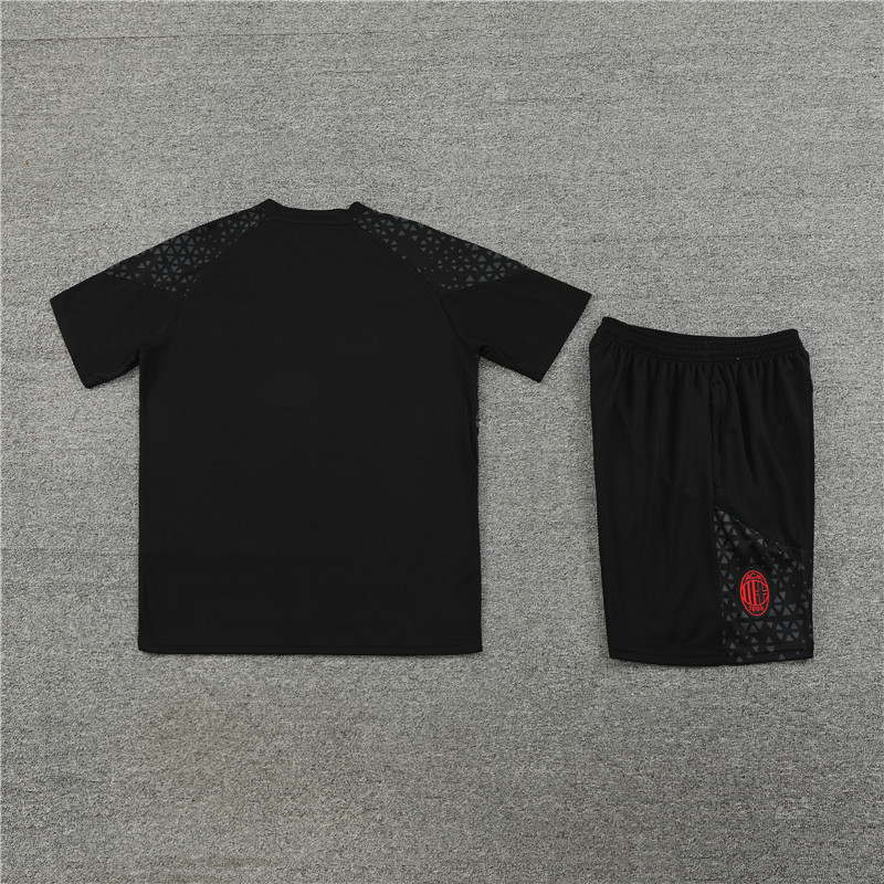 23-24 AC Milan black training short-sleeved suit
