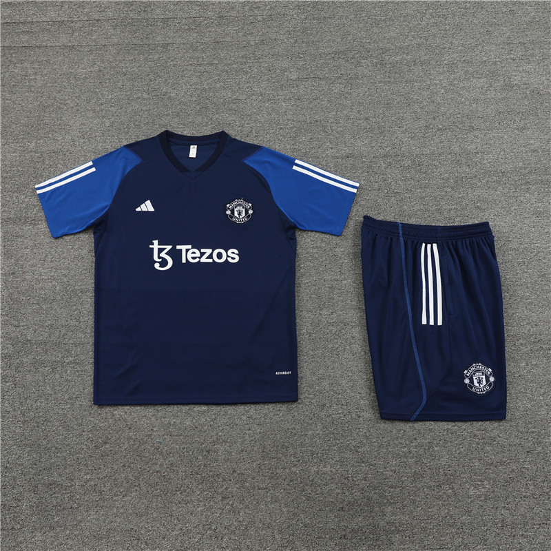 23-24-Short-sleeved training uniform Manchester United royal blue