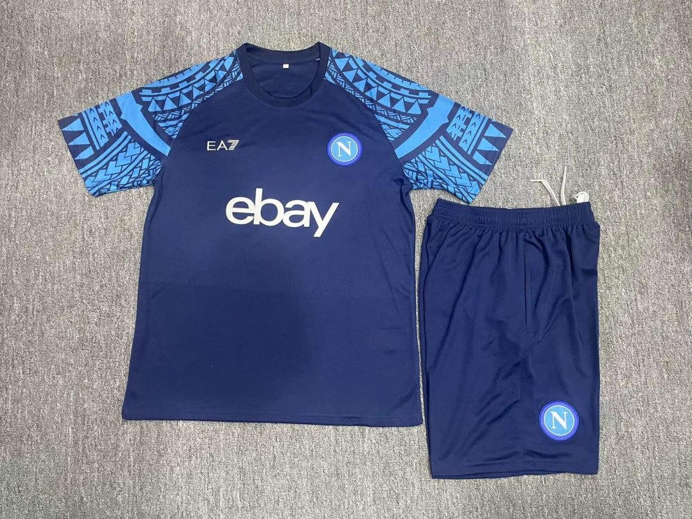 23-24-Short-sleeved training jersey Naples royal blue