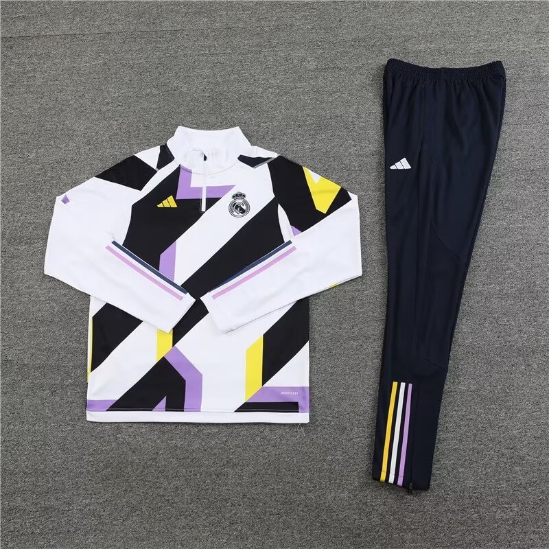 2023/2024 Real Madrid half-pull training uniform camouflage color suit 1:1 Thai quality suit