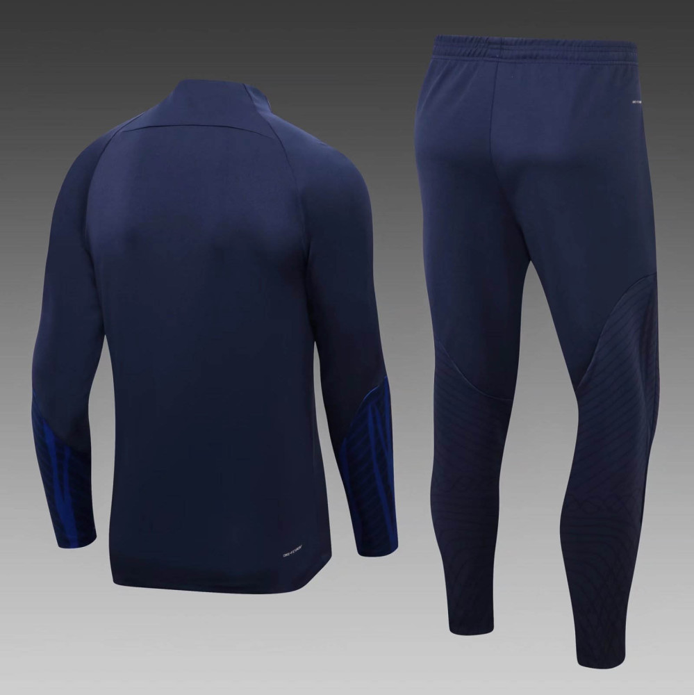 2022/2023 France Half-Pull Training Suit Royal Blue Football Shirt Set