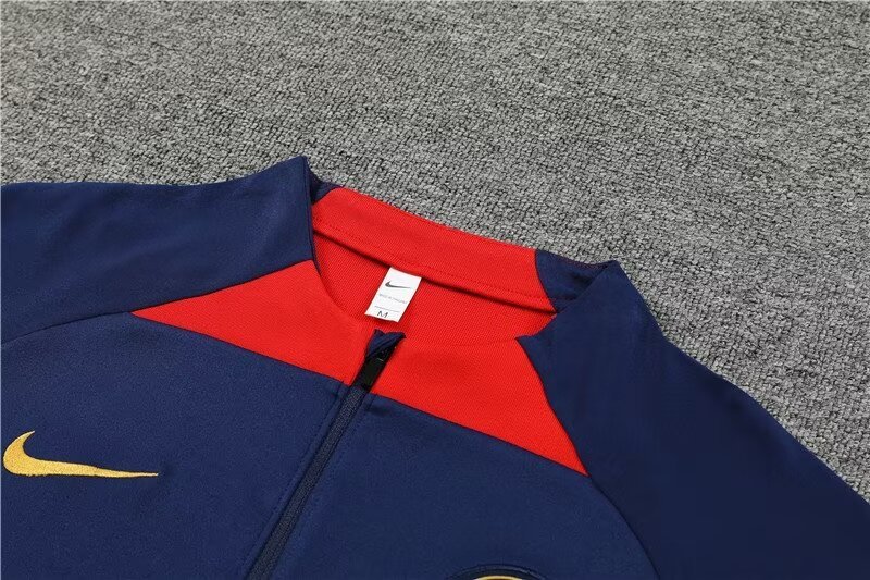 2023/2024 Psg Paris Saint-Germain Half-Pull Training Suit Navy blue Set