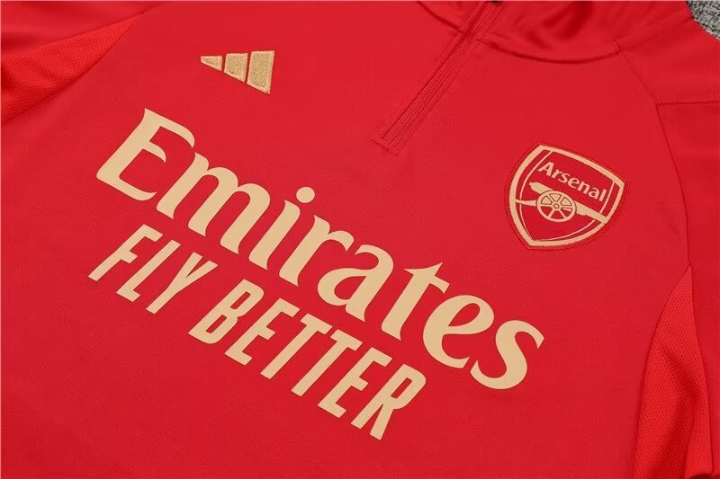 2023/2024 Arsenal Half Pull Training Wear Red Football Shirt