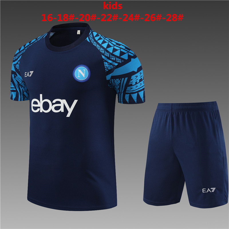 23-24-Short-sleeved training jersey Naples royal blue
