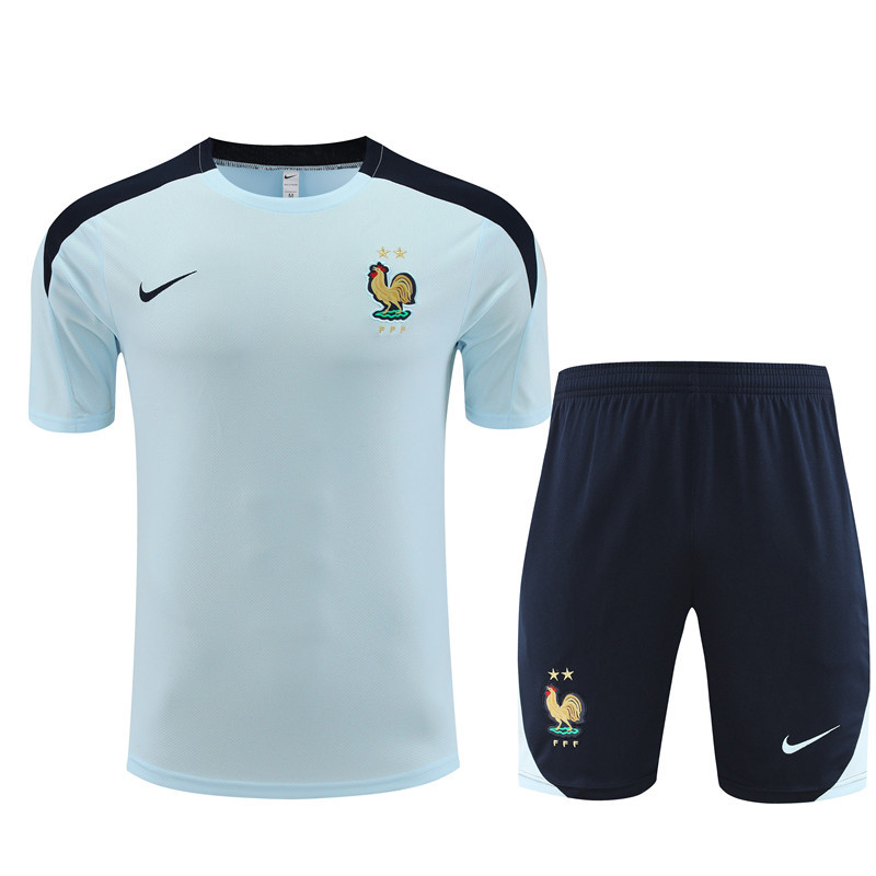 24-25 short-sleeved training clothes French light blue