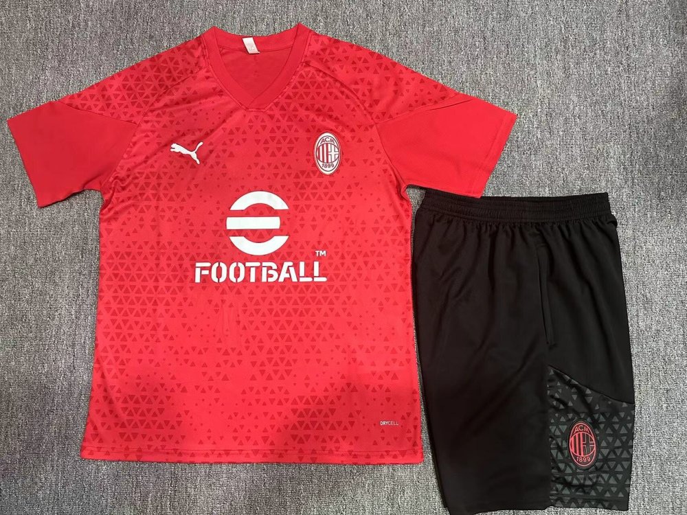 23-24 AC Milan red training short sleeves