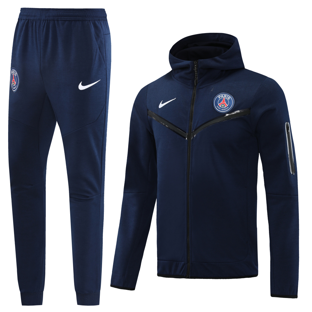 2202-23 PSG Blue Long Pull Hood Jacket Training Wear