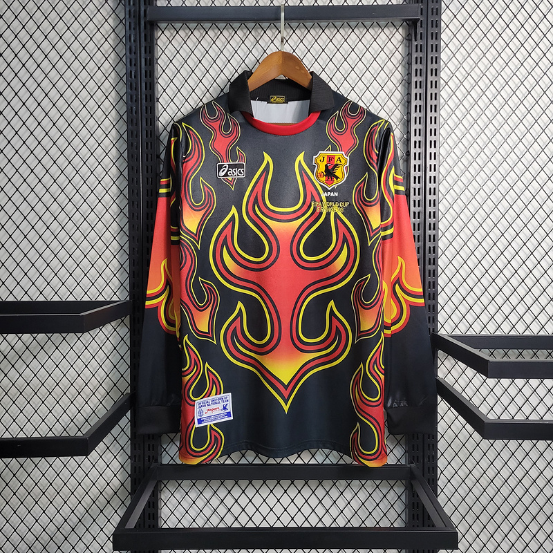 Retro 1998 Japanese Goalkeeper Red Flame   Football jersey retro