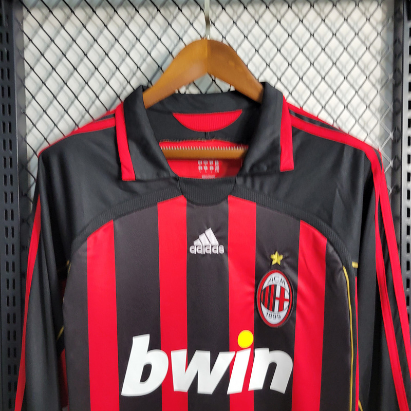 Retro Long Sleeve 2006-07 AC Milan Home MALDINI KAKA PIRLO  Football jersey retro