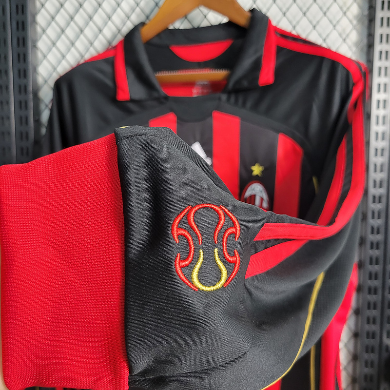 Retro Long Sleeve 2006-07 AC Milan Home MALDINI KAKA PIRLO  Football jersey retro