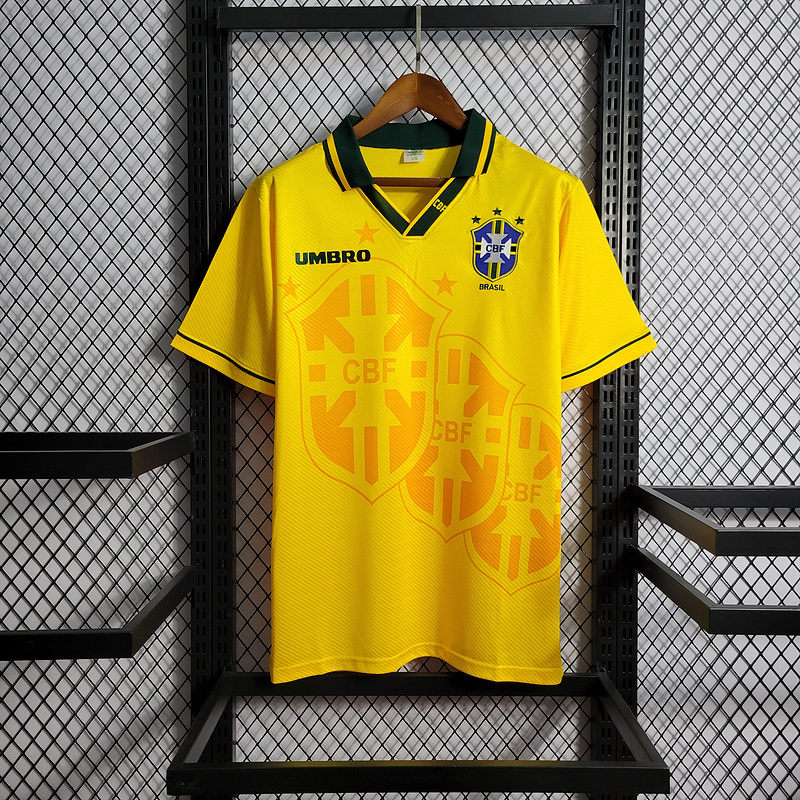 Retro Embroidered Edition 1993-94 Brazil Home Retro  Football jersey retro