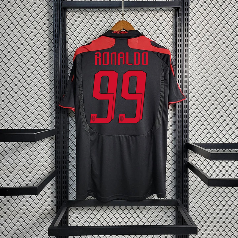 Retro 2007-08 AC Milan 2 away RONALDO KAKA  SHEVCHENKO NESTA MALDINI  Football jersey retro