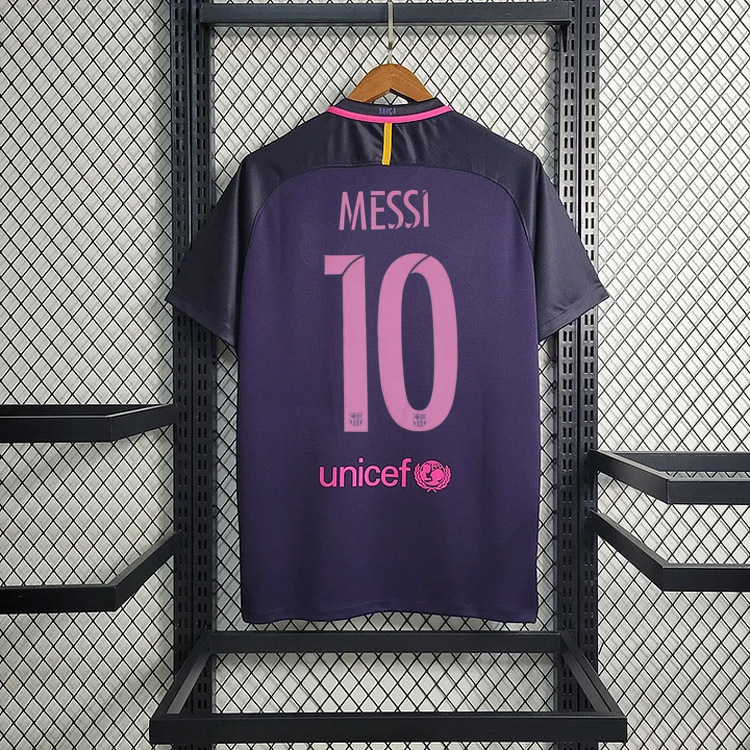Retro 2016-17 Barcelona away MESSI PIQUE XAVI A.INISTA SUAREZ NEYMAR JR Football jersey retro