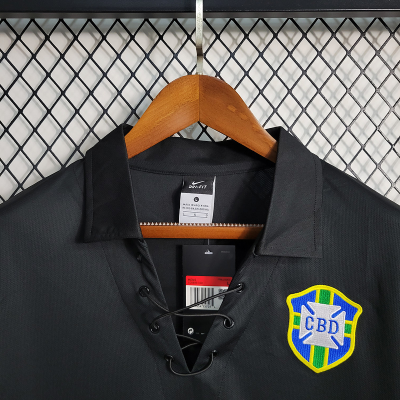 Retro 2004 Brazil Special Edition Black Long Sleeve   Football jersey retro