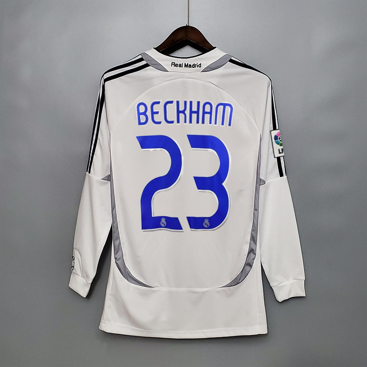 Retro Real Madrid Long sleeve 2006-07 home   Football jersey retro