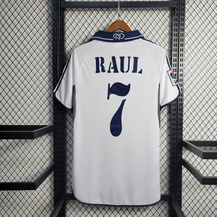 Retro 2000-01 Real Madrid Home figo raul Football jersey retro