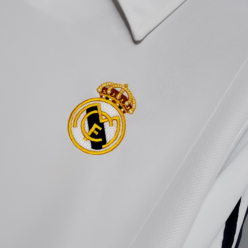 Retro long-sleeved 2002 Real Madrid home   Football jersey retro