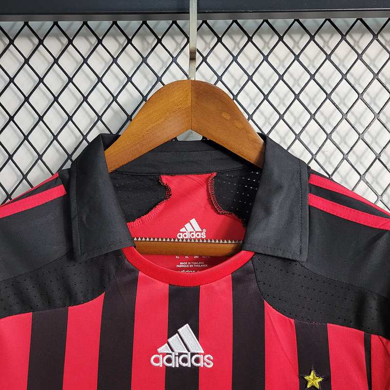 Retro 2007-08 AC Milan Home Long Sleeve RONALDO KAKA  SHEVCHENKO NESTA MALDINI  Football jersey retro