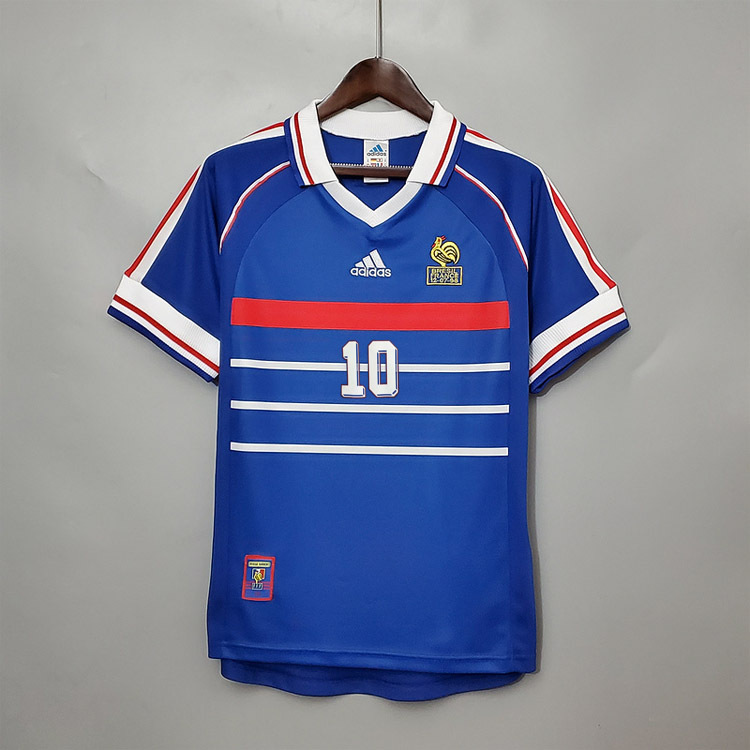 Retro 1998 France home Zidane LIZARAZU Henry Football jersey retro