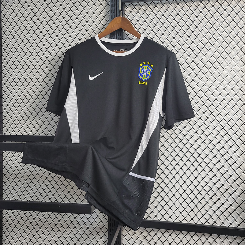 Retro 2002 Brazil Black Goalkeeper  Football jersey retro